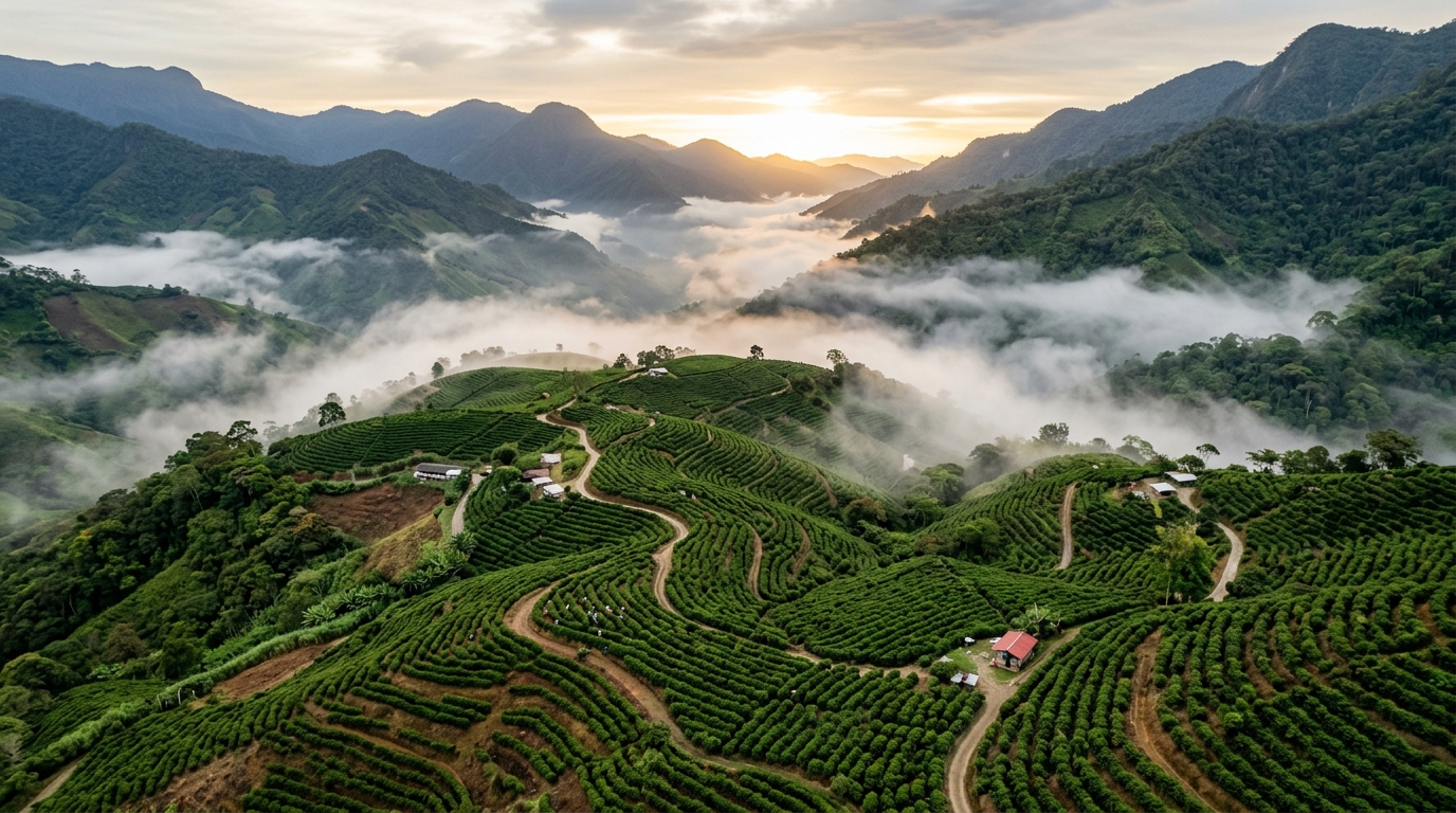 Lush Colombian Coffee Farm